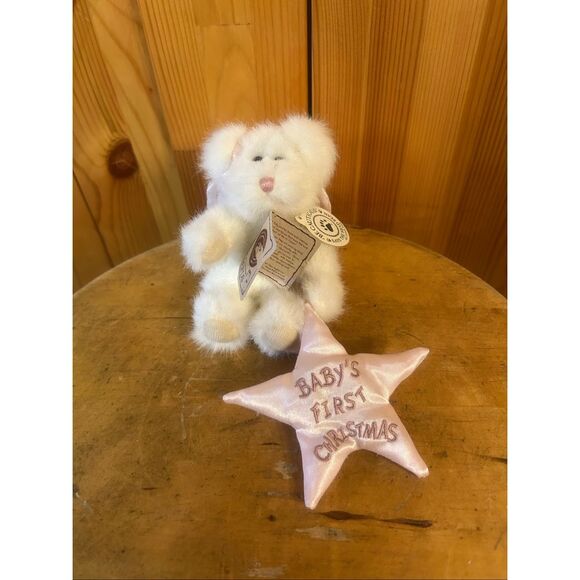 Boyds Bears AngelGirl Bear Blue Star Plush 5” Baby’s First Christmas Ornament (5 - Picture 1 of 8